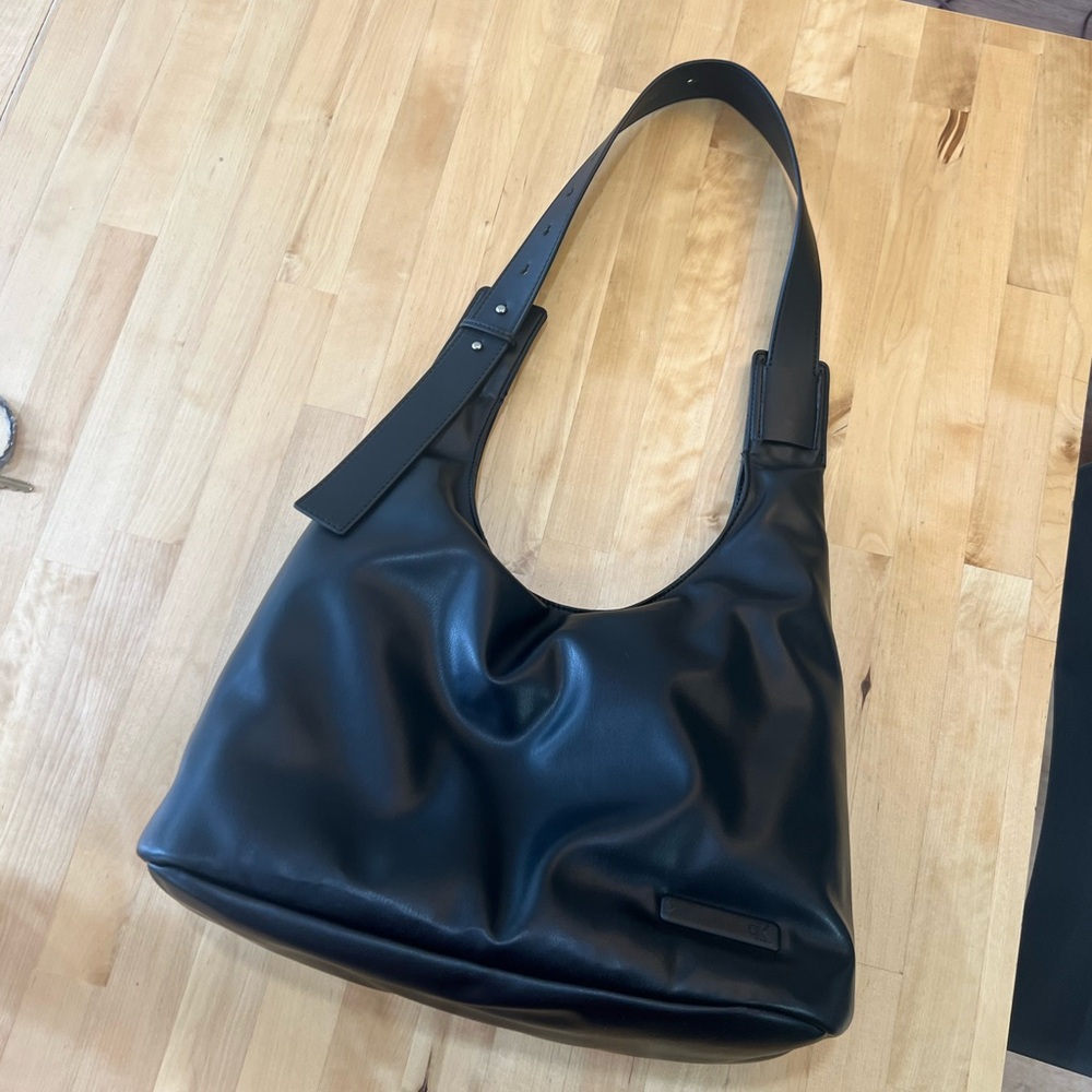 Calvin Klein Black Shoulder Bag with Slouchy Silhouette